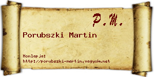 Porubszki Martin névjegykártya